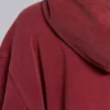 Sudadera con capucha, cremallera y forro de tejido de pan de miel, con efecto desgastado «Red Sun»