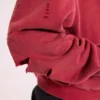 Sudadera con capucha, cremallera y forro de tejido de pan de miel, con efecto desgastado «Red Sun»