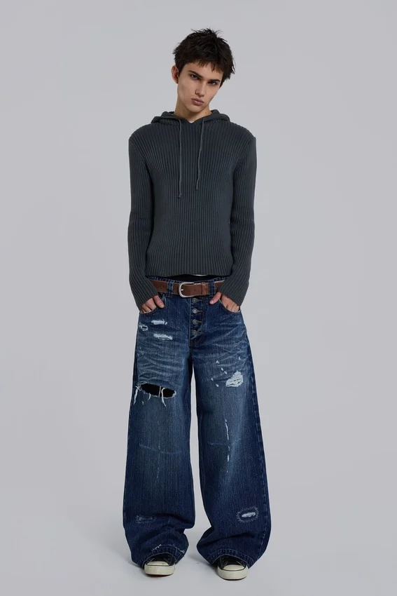 Sudadera con capucha de canalé «Dornan»