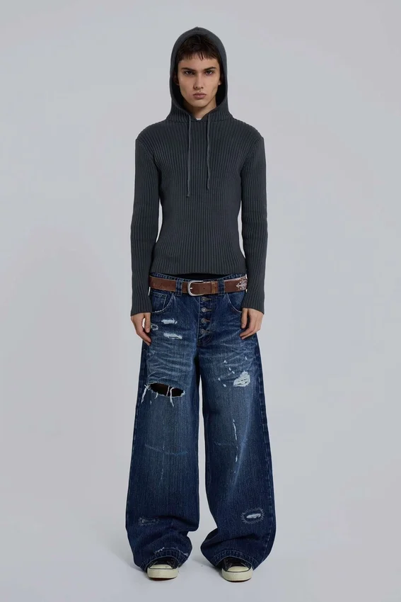 Sudadera con capucha de canalé «Dornan»