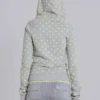 Sudadera con capucha de lunares neón