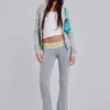 Pantalones bootcut de jersey con encaje Cassia