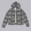 Sudadera con capucha de tejido waffle con estampado de camuflaje digital
