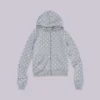 Sudadera con capucha gris de lunares