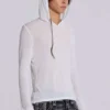 Sudadera con capucha «Mist» en blanco jaspeado