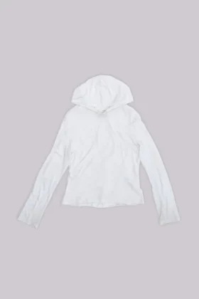 Sudadera con capucha «Mist» en blanco jaspeado
