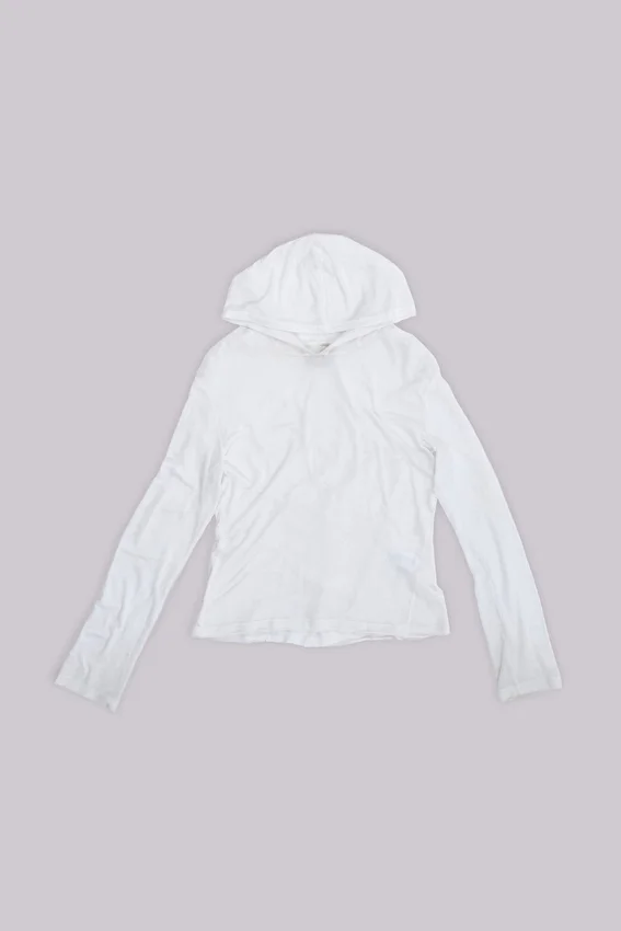 Sudadera con capucha «Mist» en blanco jaspeado