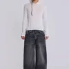 Sudadera con capucha «Mist» en blanco jaspeado