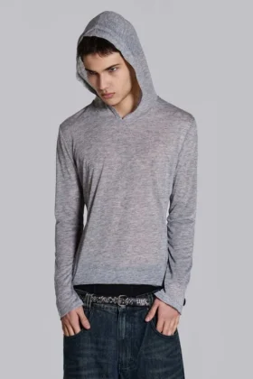 Sudadera con capucha «Mist» en gris jaspeado