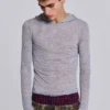 Sudadera con capucha «Mist» en gris jaspeado