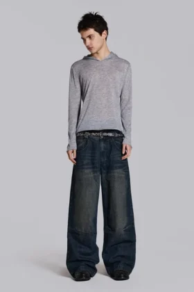Sudadera con capucha «Mist» en gris jaspeado
