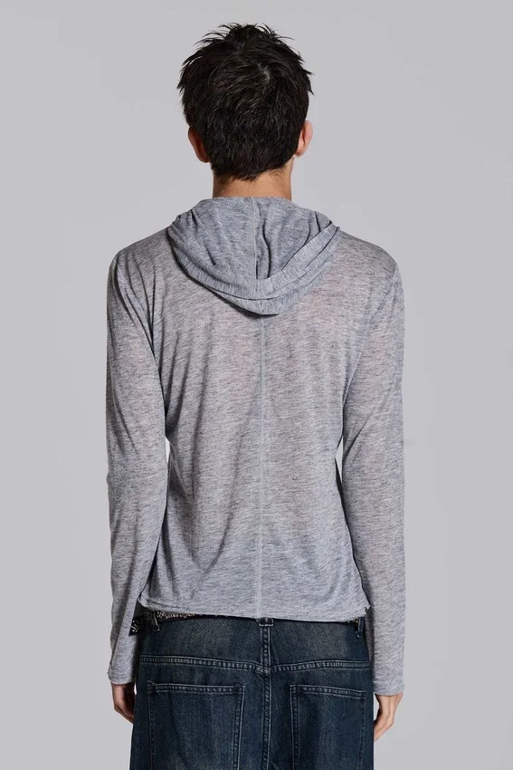Sudadera con capucha «Mist» en gris jaspeado