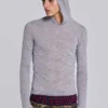 Sudadera con capucha «Mist» en gris jaspeado