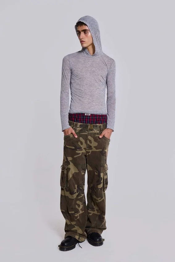 Sudadera con capucha «Mist» en gris jaspeado