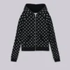 Sudadera con capucha Mono negra con lunares