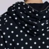 Sudadera con capucha Mono negra con lunares