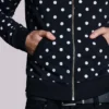 Sudadera con capucha Mono negra con lunares