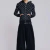 Sudadera con capucha Mono negra con lunares