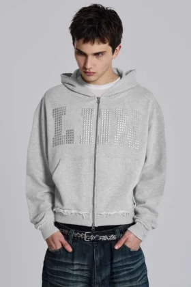 Sudadera con capucha «Monster Hoodie» con tachuelas de LDN