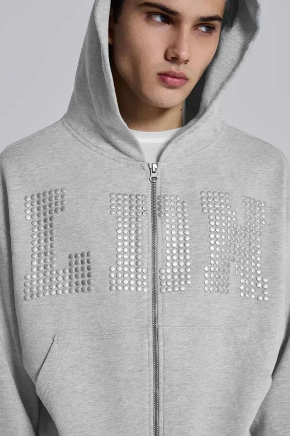 Sudadera con capucha «Monster Hoodie» con tachuelas de LDN