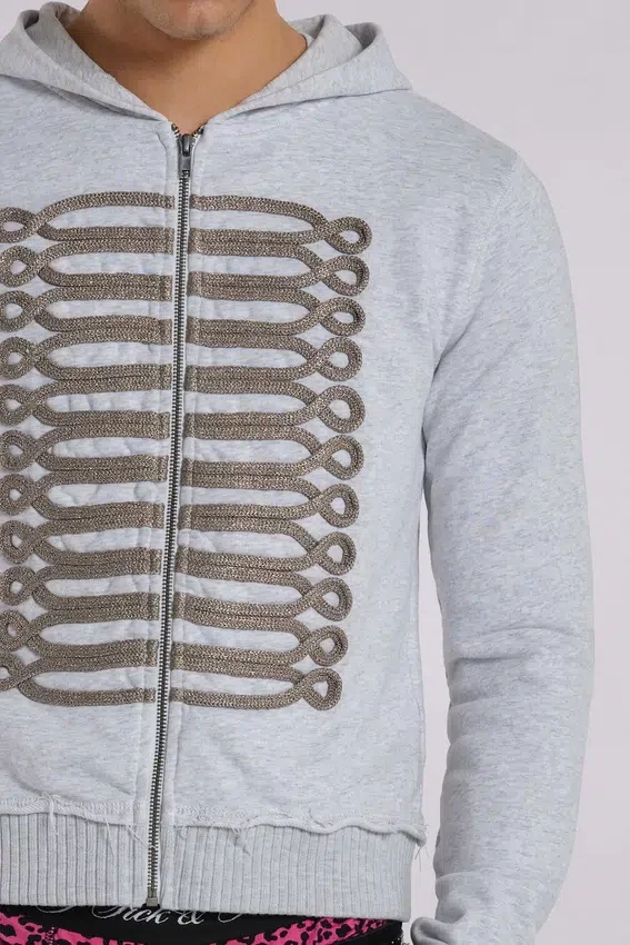 Sudadera con capucha «Monster Hoodie» en gris jaspeado