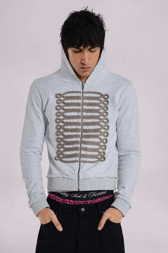 Sudadera con capucha «Monster Hoodie» en gris jaspeado