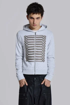 Sudadera con capucha «Monster Hoodie» en gris jaspeado