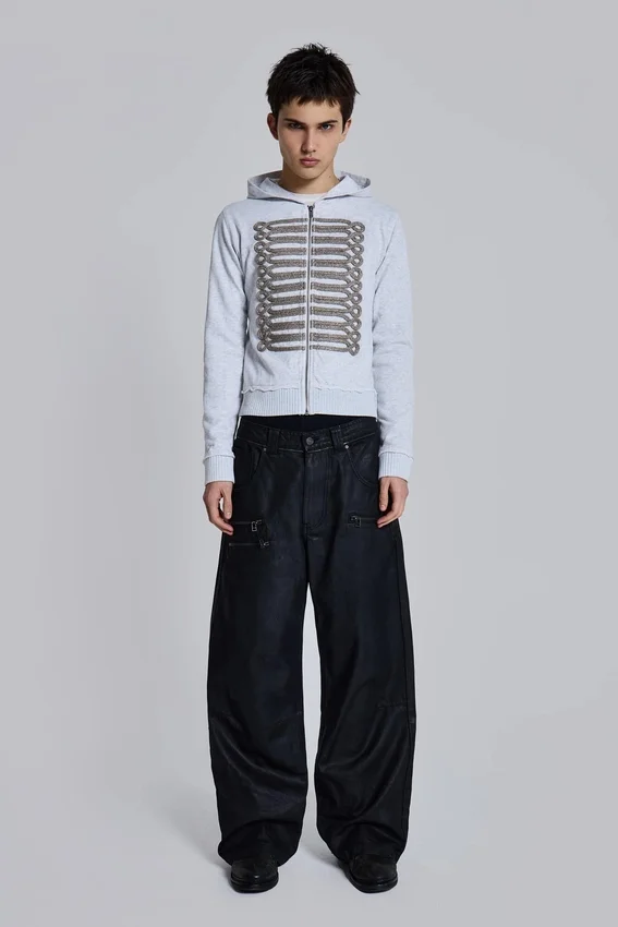 Sudadera con capucha «Monster Hoodie» en gris jaspeado