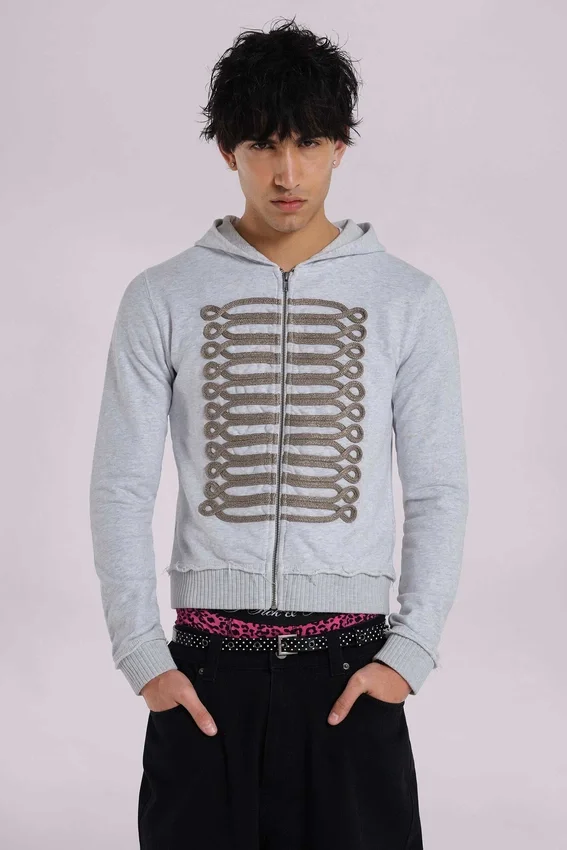 Sudadera con capucha «Monster Hoodie» en gris jaspeado