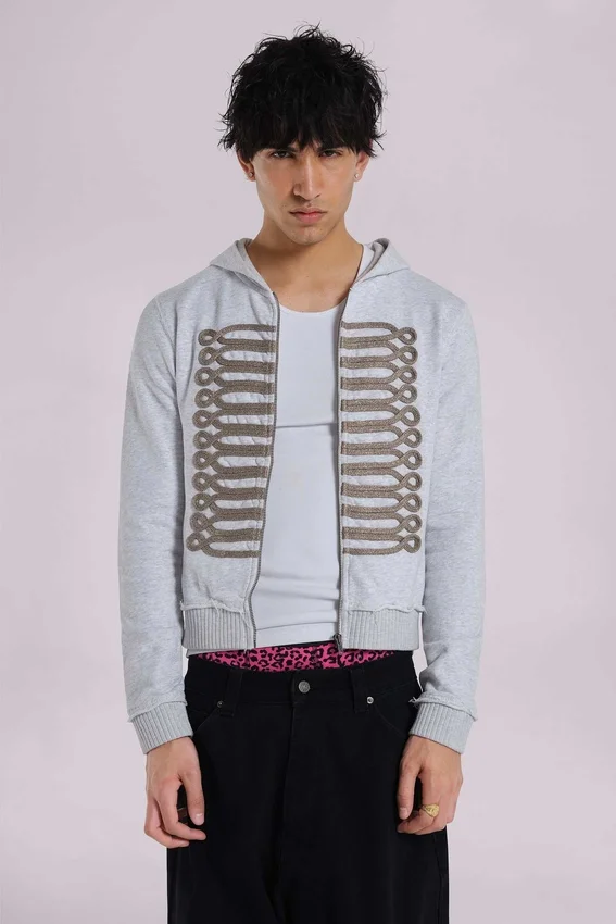 Sudadera con capucha «Monster Hoodie» en gris jaspeado