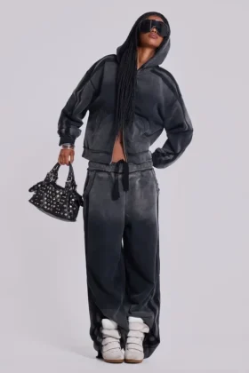Sudadera con capucha «Monster Hoodie» holgada y deportiva en gris