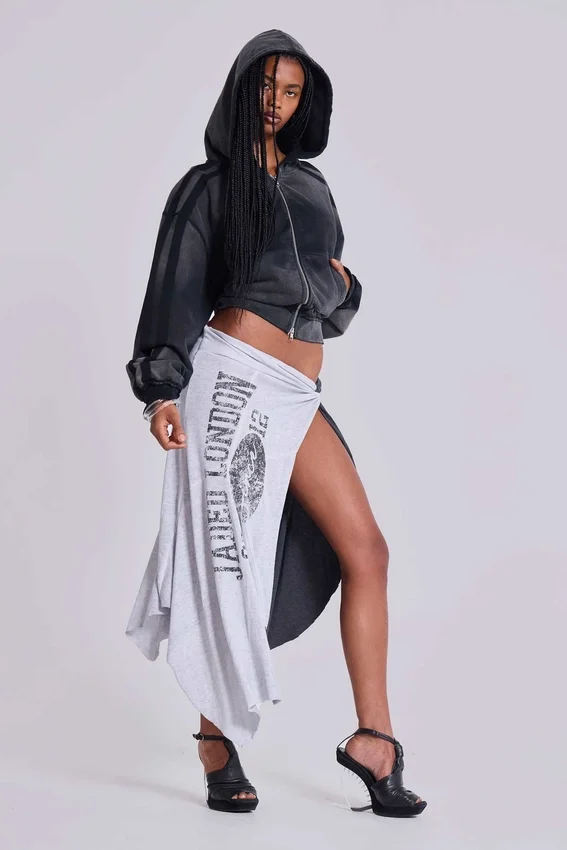 Sudadera con capucha «Monster Hoodie» holgada y deportiva en gris