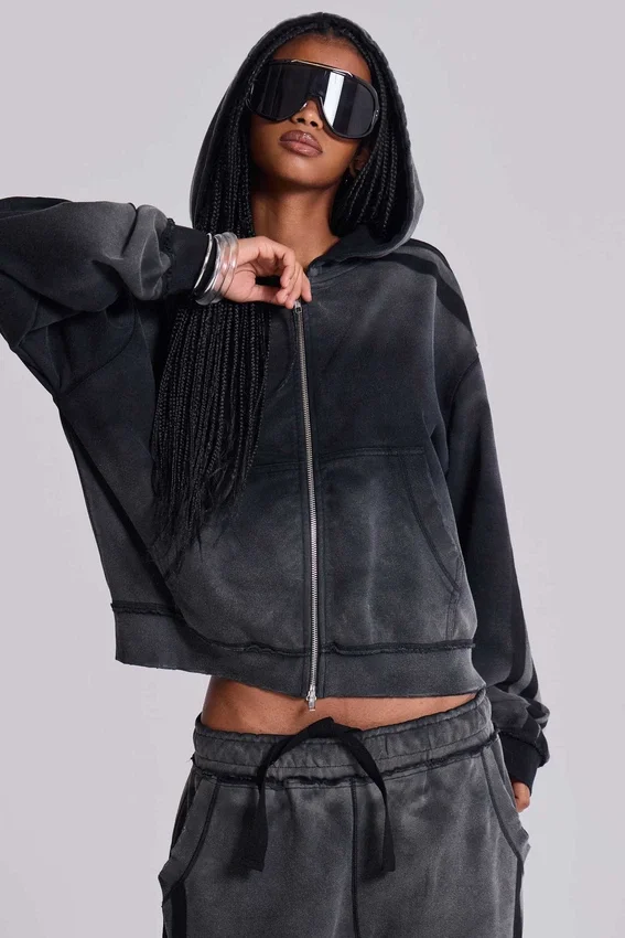 Sudadera con capucha «Monster Hoodie» holgada y deportiva en gris