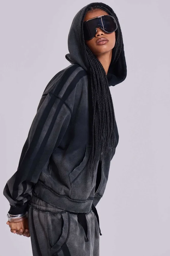 Sudadera con capucha «Monster Hoodie» holgada y deportiva en gris