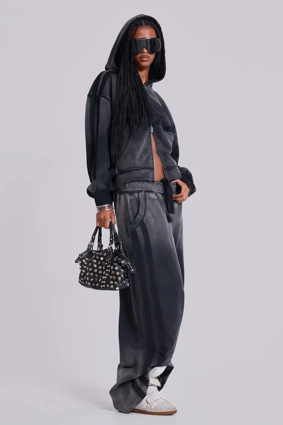 Sudadera con capucha «Monster Hoodie» holgada y deportiva en gris