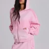 Sudadera con capucha «Monster Hoodie» holgada y deportiva en rosa