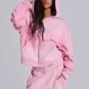 Sudadera con capucha «Monster Hoodie» holgada y deportiva en rosa