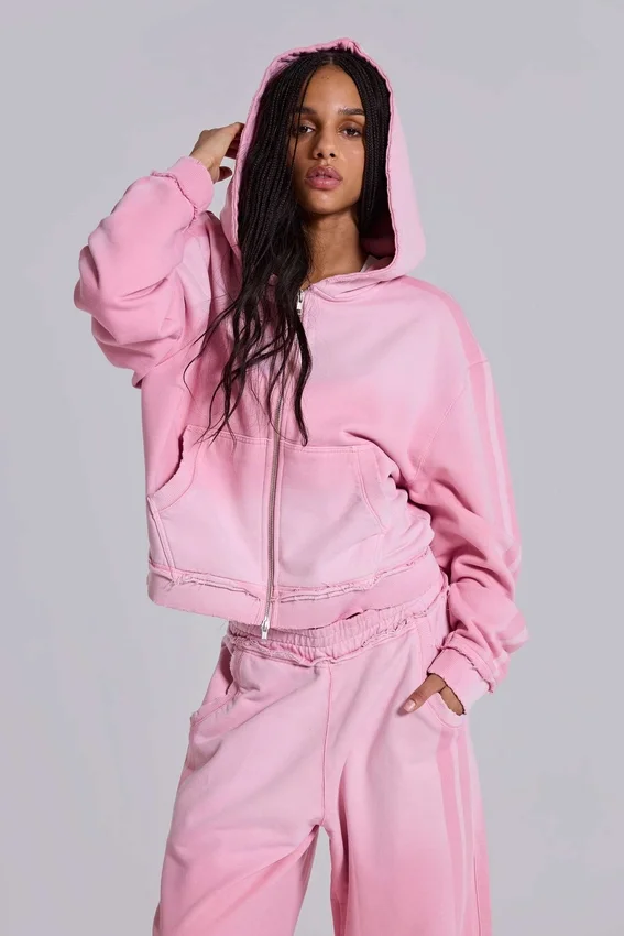 Sudadera con capucha «Monster Hoodie» holgada y deportiva en rosa