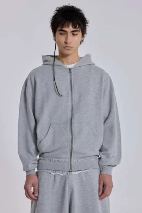 Sudadera con capucha «Monster Hoodie» oversize en gris jaspeado