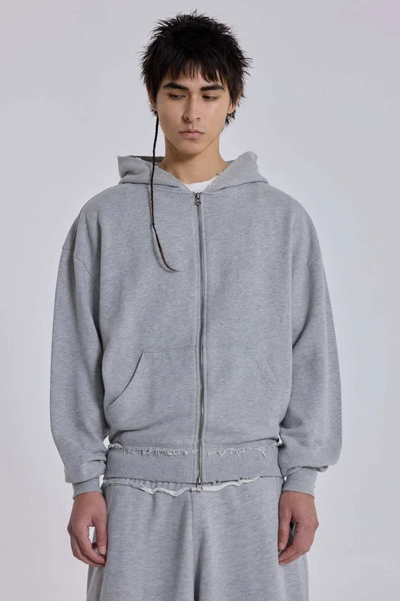 Sudadera con capucha «Monster Hoodie» oversize en gris jaspeado