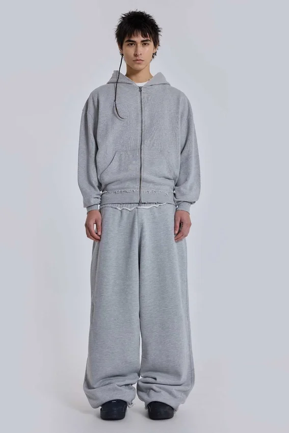 Sudadera con capucha «Monster Hoodie» oversize en gris jaspeado