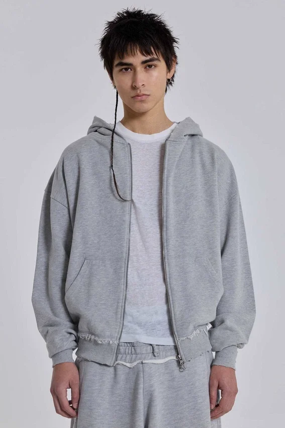 Sudadera con capucha «Monster Hoodie» oversize en gris jaspeado