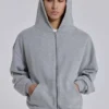 Sudadera con capucha «Monster Hoodie» oversize en gris jaspeado