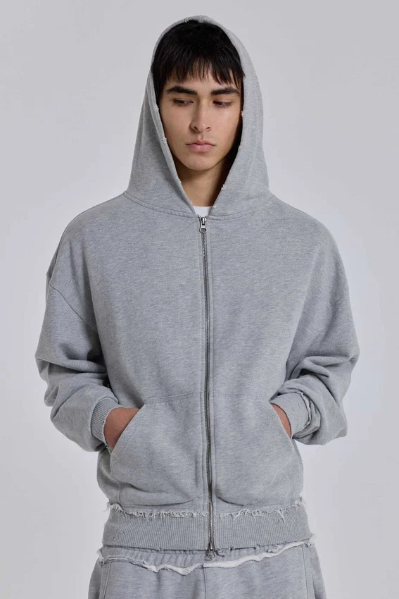 Sudadera con capucha «Monster Hoodie» oversize en gris jaspeado
