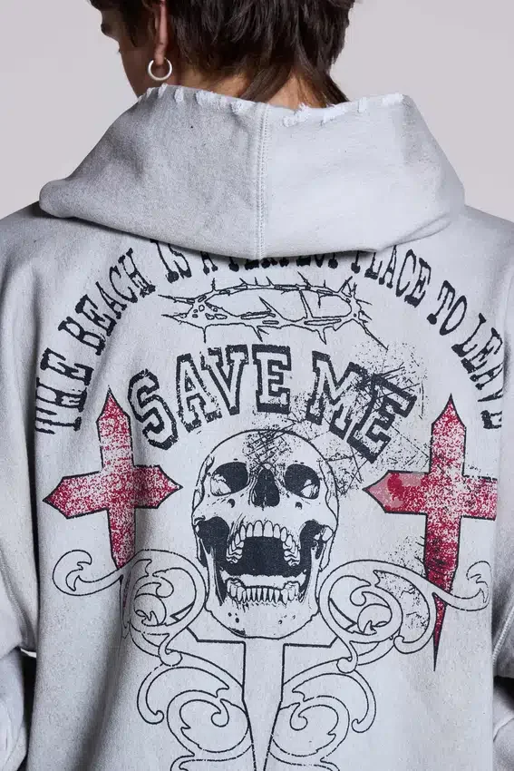 Sudadera con capucha oversize «Save Me»