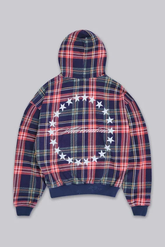 Sudadera con capucha y cremallera a cuadros «Adrenaline»