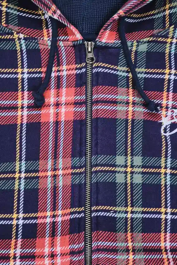 Sudadera con capucha y cremallera a cuadros «Adrenaline»