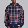 Sudadera con capucha y cremallera a cuadros «Adrenaline»