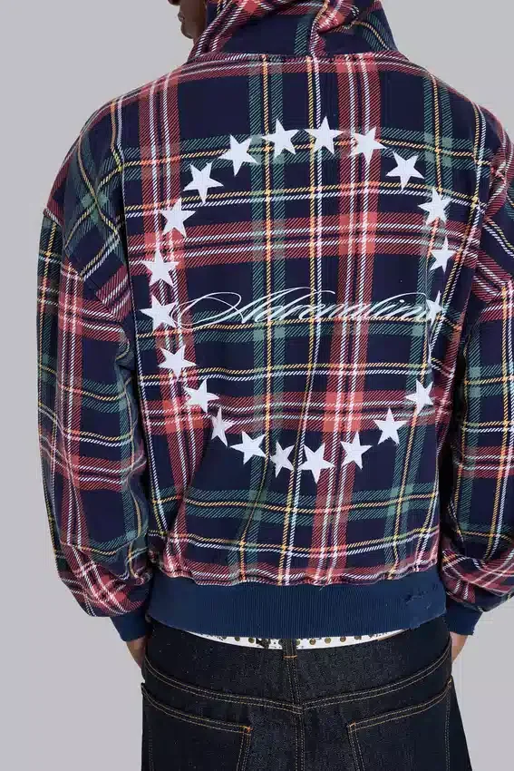 Sudadera con capucha y cremallera a cuadros «Adrenaline»
