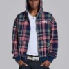 Sudadera con capucha y cremallera a cuadros «Adrenaline»